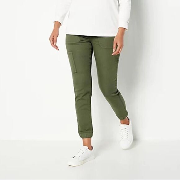 Denim & Co. Petite Comfy Knit Denim Jogger - Picture 1 of 5